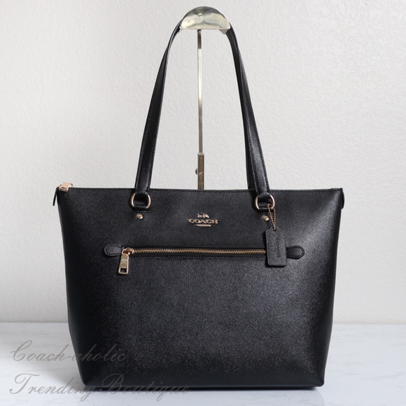 Coach Handbags - NWT Coach Gallery Tote in Black Crossgrain Leather